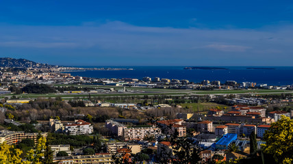 Fototapeta premium Baie de Cannes vue des hauteur de Mandelieu.