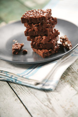 Close-up of chocolate cookies on plate