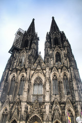 Fototapeta premium The cathedral of Cologne, called the Dom, is one of the most majestic churches in Germany 