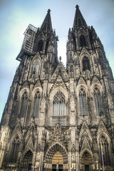 Fototapeta premium The cathedral of Cologne, called the Dom, is one of the most majestic churches in Germany 