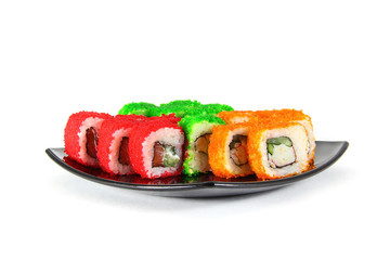 Sushi rolls isolated on white background