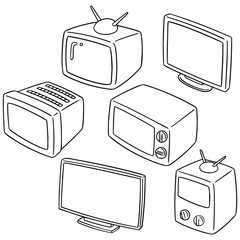 vector set of television