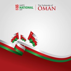 Oman National Day. Vector Illustration Celebration of "The Sultanate of Oman Happy National Day! November 18th"