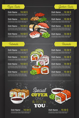 Restaurant vertical color sushi menu