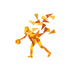 Bowler woman bowling vector background illustration concept made