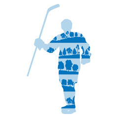 Ice hockey player silhouette vector background concept made with