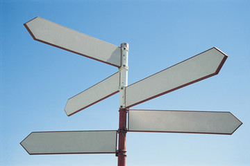 Blank sign post