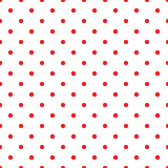 Seamless red polka dot pattern background © FARBAI
