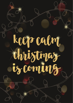 Winter Christmas quote. Modern calligraphy style handwritten lettering. Hand drawn decorative decorative flashlights.