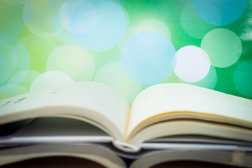 Book Against Green Background