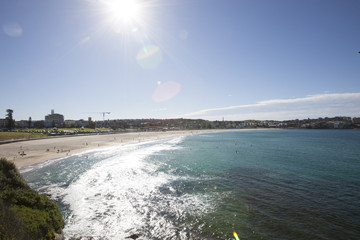 Fototapeta premium Scenic view of Bondi beach against sky, Sydney, Australia