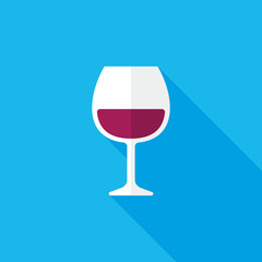 Wine Glass Flat Long Shadow Icon