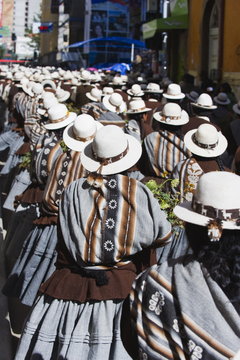 Women dancing at Anata Andina harvest festival, Carnival, Oruro, Bolivia