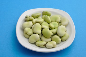 Broad beans on a plate