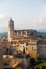 Fototapeta premium The Saint Mary's Cathedral in Gerona, Spain