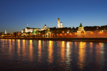 Fototapeta na wymiar The Kremlin quay at night. Moscow. Russia.