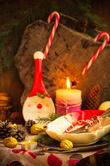 Christmas table festive supper setting eve