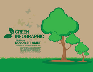 Green Concept Infographic.save world vector illustration.