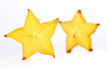 Naklejka premium Close-up of carambola on white background