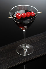 Studio shot of drink in martini glass