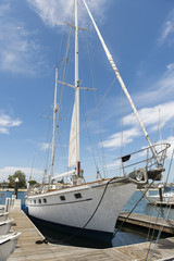 Fototapeta premium Yacht moored at dock