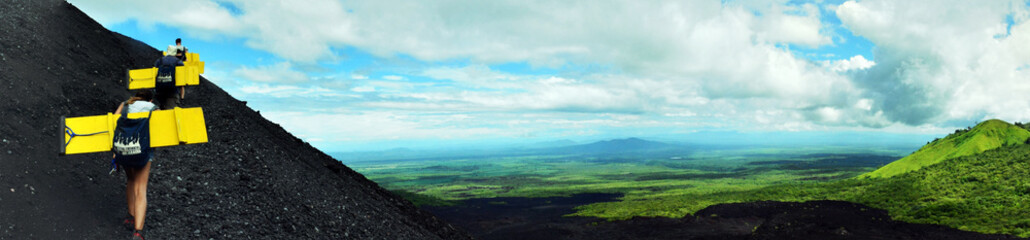 Volcano boarding