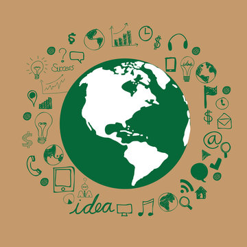 Green Concept Infographic.save world vector illustration.