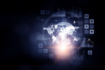 Network community background . Mixed media