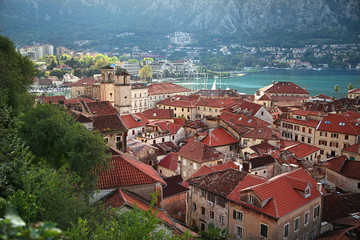 Fototapeta na wymiar medieval town aerial view