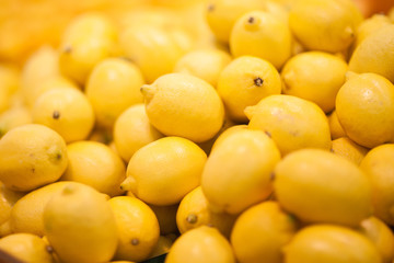 Fresh fruits to sell on the market. Selective focus. Background