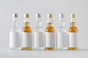Miniature Spirits/Liquour Bottle Mock-Up - Multiple Bottles. Bla