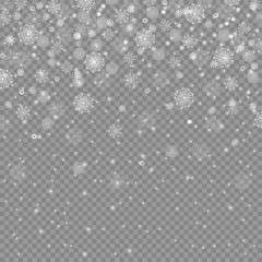 falling christmas decoration snow isolated on transparent backgr