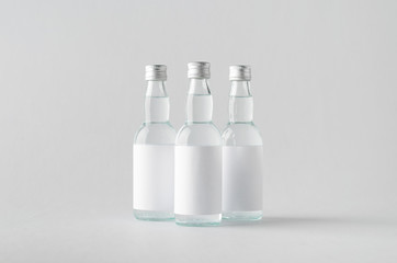 Miniature Spirits/Liquour Bottle Mock-Up - Three Bottles. Blank