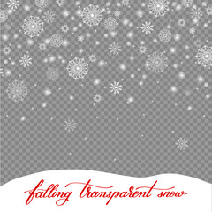 falling christmas decoration snow isolated on transparent backgr