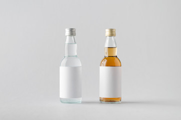 Miniature Spirits/Liquour Bottle Mock-Up - Two Bottles. Blank La