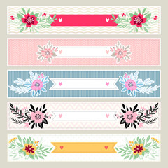 Set of templates of cards or invitations. Banner templates. Greeting cards or invitations