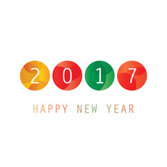 Simple Colorful New Year Card, Cover or Background Design Template - 2017 