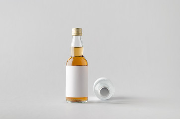 Miniature Spirits/Liquour Bottle Mock-Up - Two Bottles. Blank La