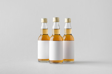 Miniature Spirits/Liquour Bottle Mock-Up - Three Bottles. Blank