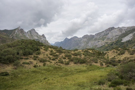 Valley of the River Rio del Valle, in Somiedo Nature Reserve. It is located in the central area of the Cantabrian Mountains in the Principality of Asturias in northern Spain