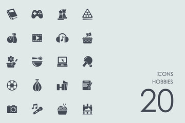 Set of hobbies icons