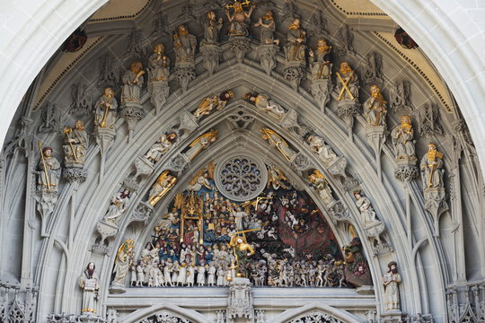 The Last Judgment, Berner Munster, 15th century Gothic Cathedral, Bern