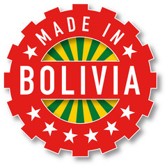 Made in Bolivia flag color stamp. Vector illustration