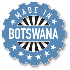 Made in Botswana flag color stamp. Vector illustration
