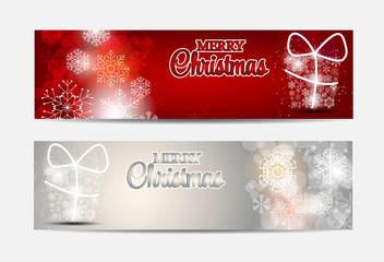 Christmas Snowflakes Website Banner and Card Background Vector I