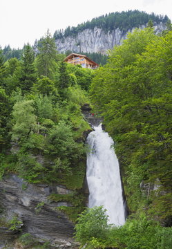 Reichenbach Falls, fictional location of Sherlock Holmes' death, Meiringen 