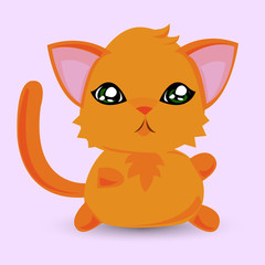 Painted red cat vector