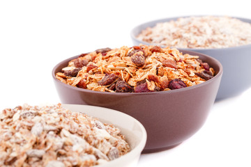 Muesli in the bowls