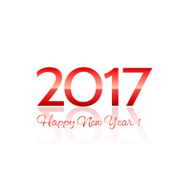 Beautiful glossy red inscription Happy New Year 2017