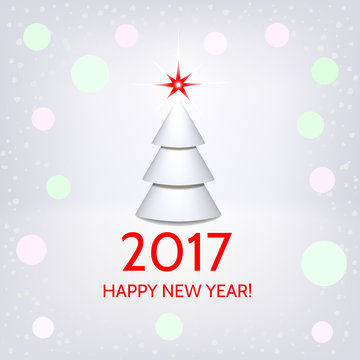 New Year background with elegant Christmas tree